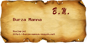 Burza Manna névjegykártya